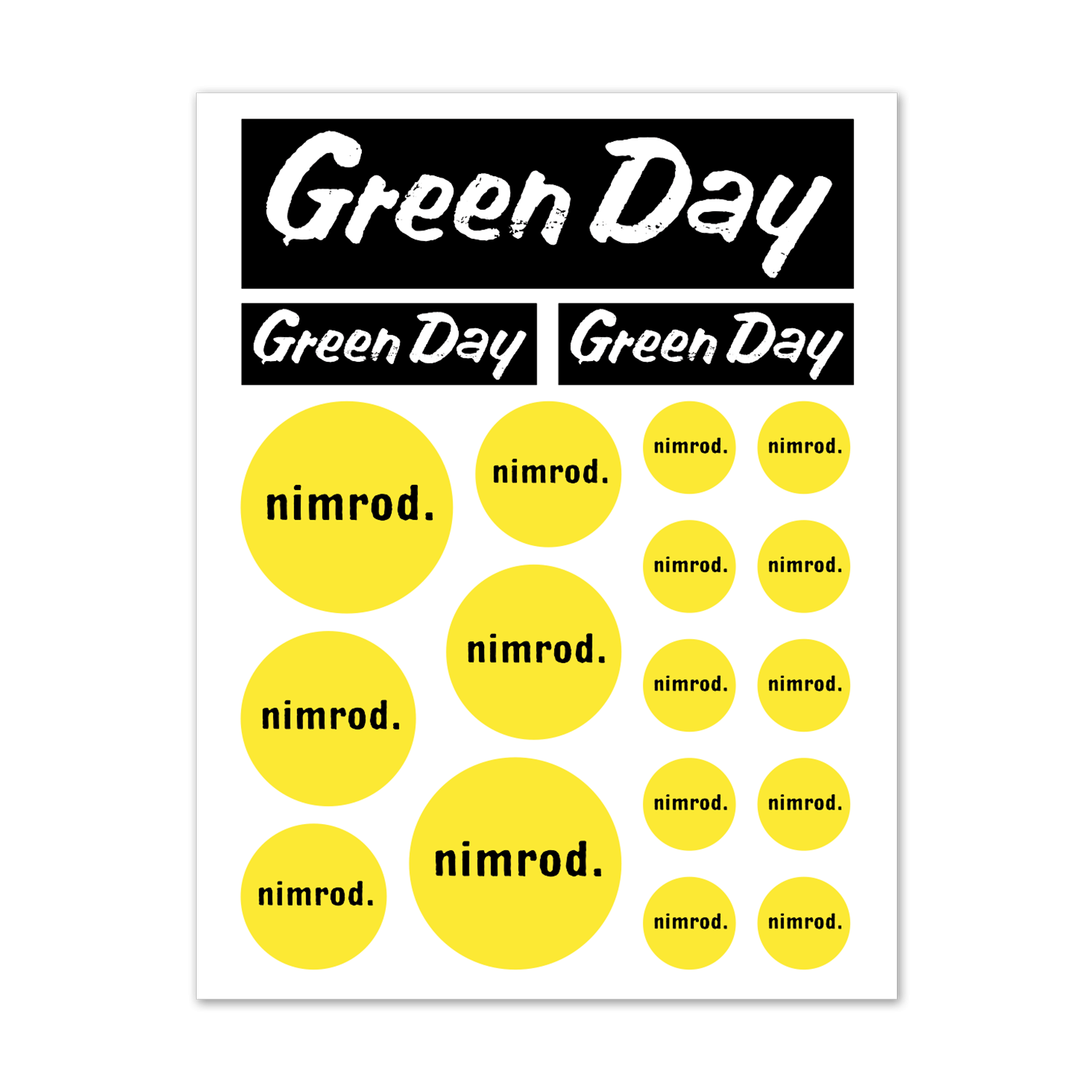 Nimrod Sticker Sheet Green Day Official Store